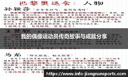 我的偶像运动员传奇故事与成就分享